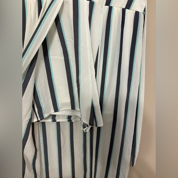 Crystal Sky Women's Size 13 Striped Jumpsuit with Tie Belt Casual Chic - Picture 4 of 5